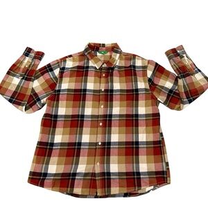 DIP Shirt Men's Size 2XL Plaid Flannel Button-Up Long Sleeve Lumberjack Brown